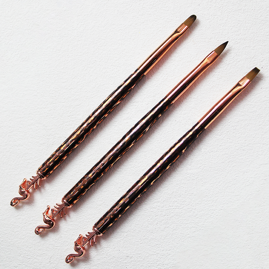 rab-63 retro leopard pattern round rod nail art brush set