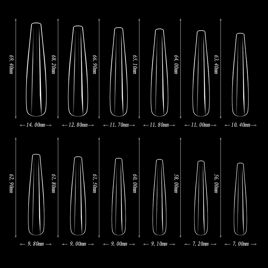 rntip-191 5xl ultra-long traceless nail tips(180 pcs case packing)