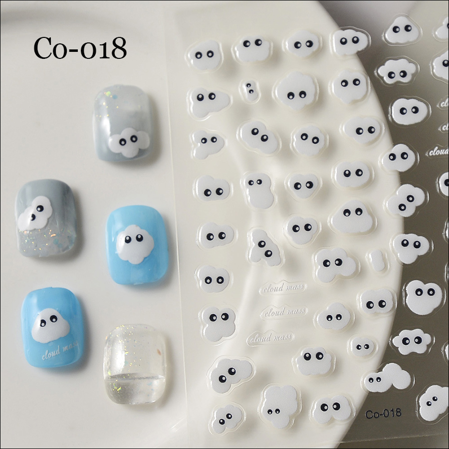 co-012-61 cute cherry macaron fruit stereoscopic transparent strawberry nail stickers