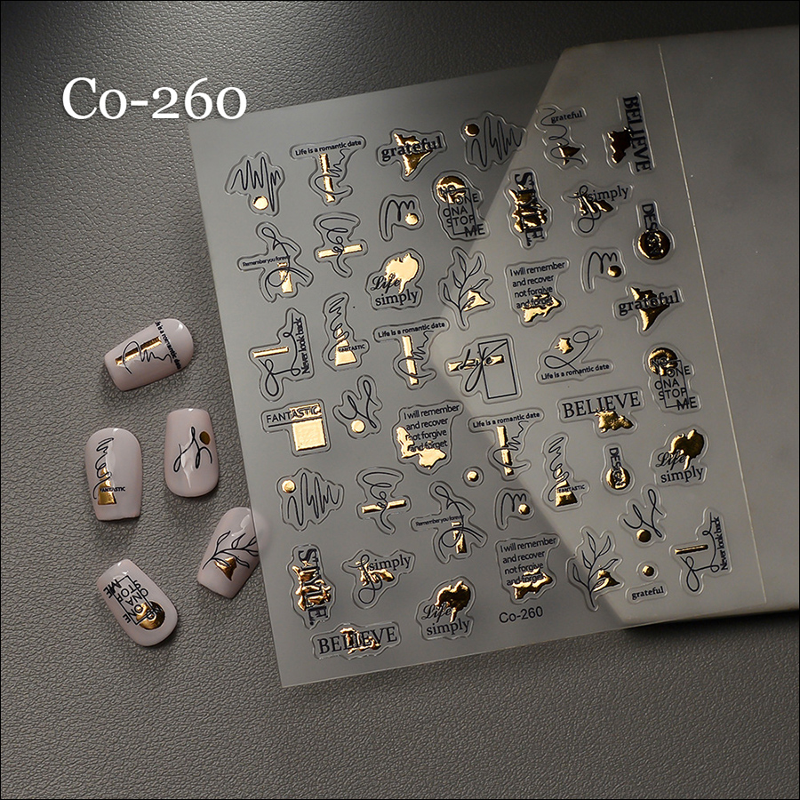 co-260-264 hot stamping nail sticker