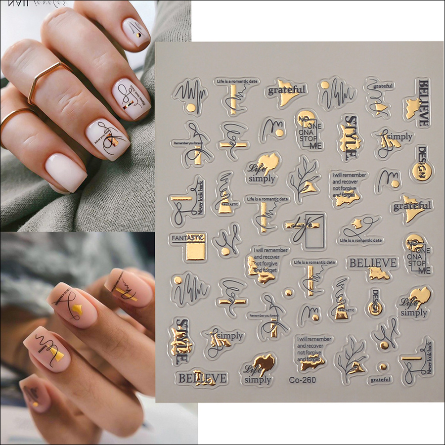 co-260-264 hot stamping nail sticker