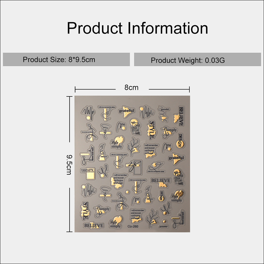 co-260-264 hot stamping nail sticker