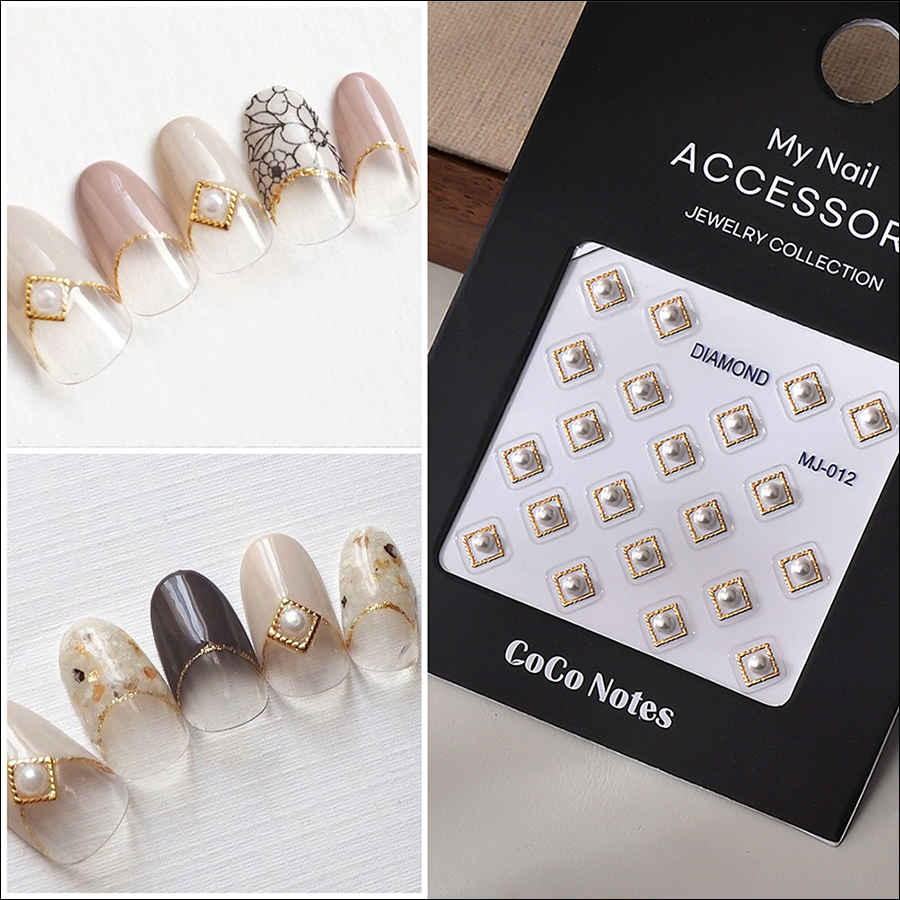 mj-012 gold stamping pearl nail stickers