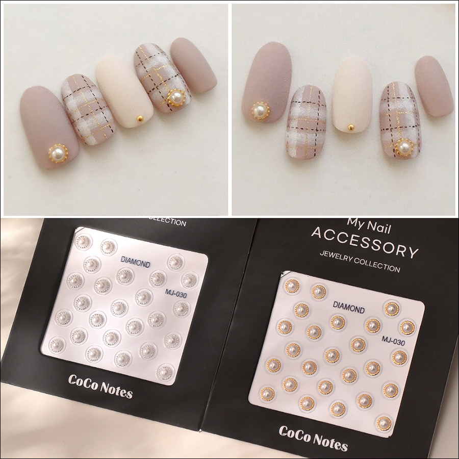 mj-030 gold stamping pearl nail stickers