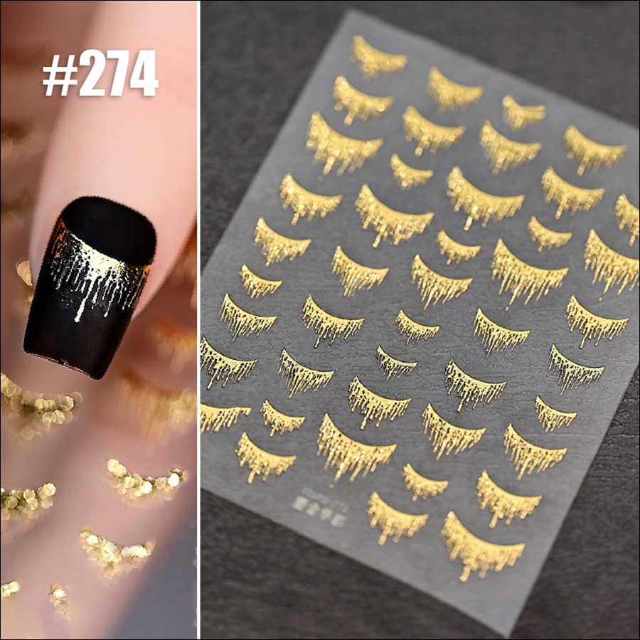 itu-274-277 gilded ab color hot stamping nail stickers