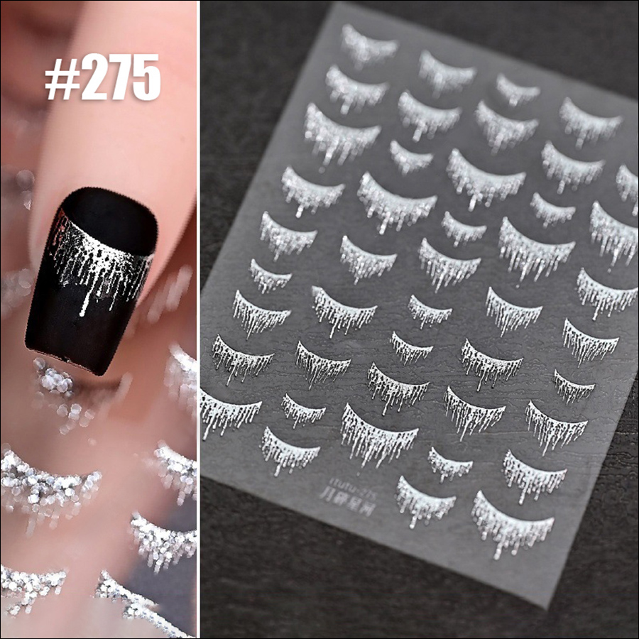 itu-274-277 gilded ab color hot stamping nail stickers