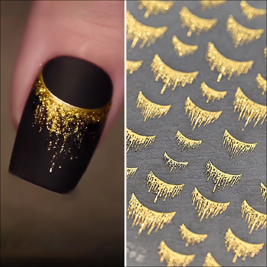 itu-274-277 gilded ab color hot stamping nail stickers