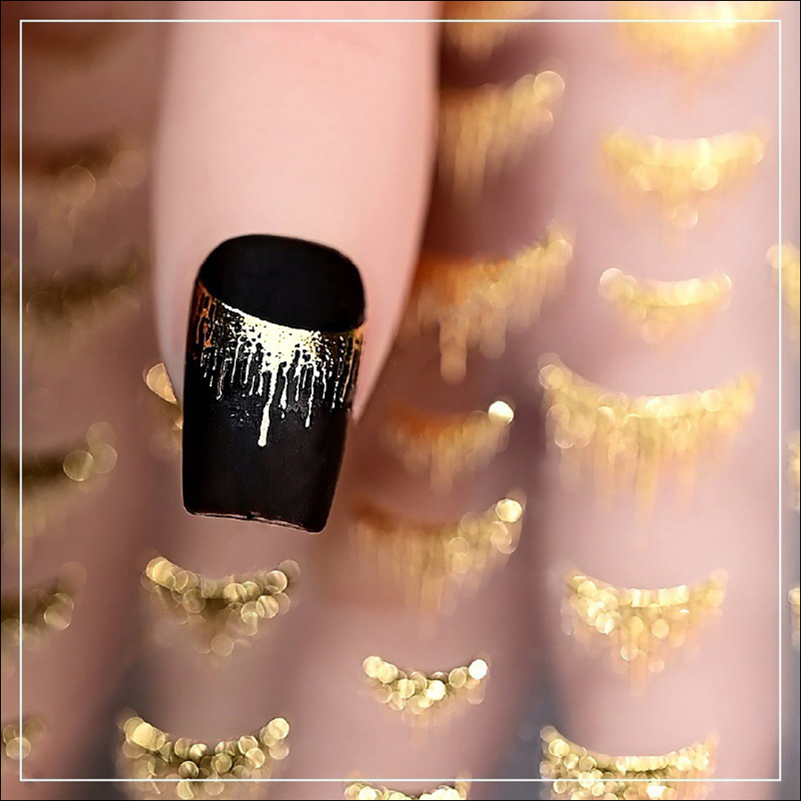 itu-274-277 gilded ab color hot stamping nail stickers