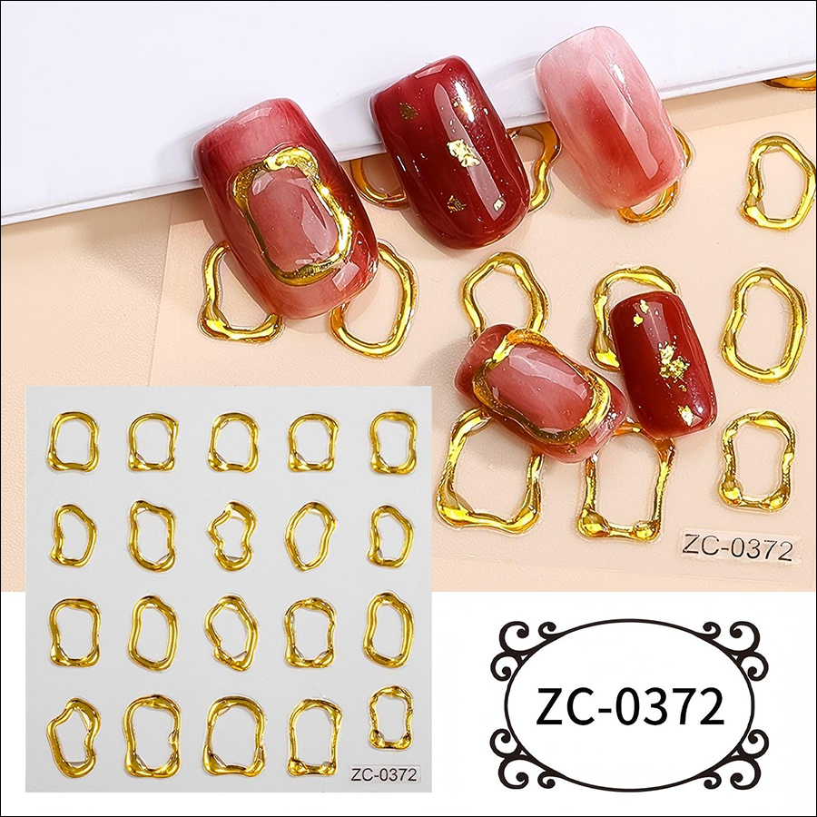 zc-0358-0373 5d soft rubber relief nail stickers