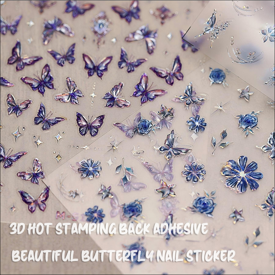 m-513/517/532/536/547/563 tensor new process hot stamping butterfly nail sticker