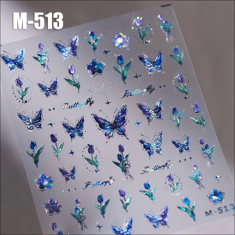 m-513/517/532/536/547/563 tensor new process hot stamping butterfly nail sticker