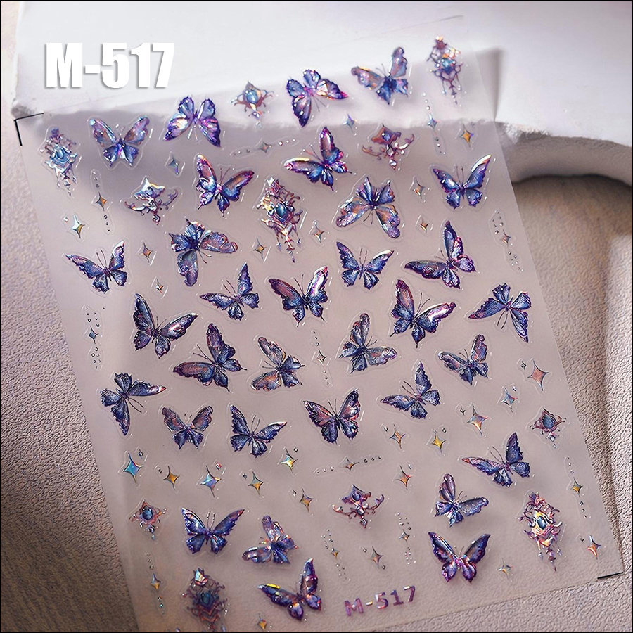 m-513/517/532/536/547/563 tensor new process hot stamping butterfly nail sticker