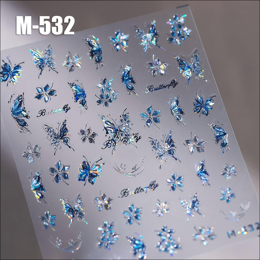 m-513/517/532/536/547/563 tensor new process hot stamping butterfly nail sticker