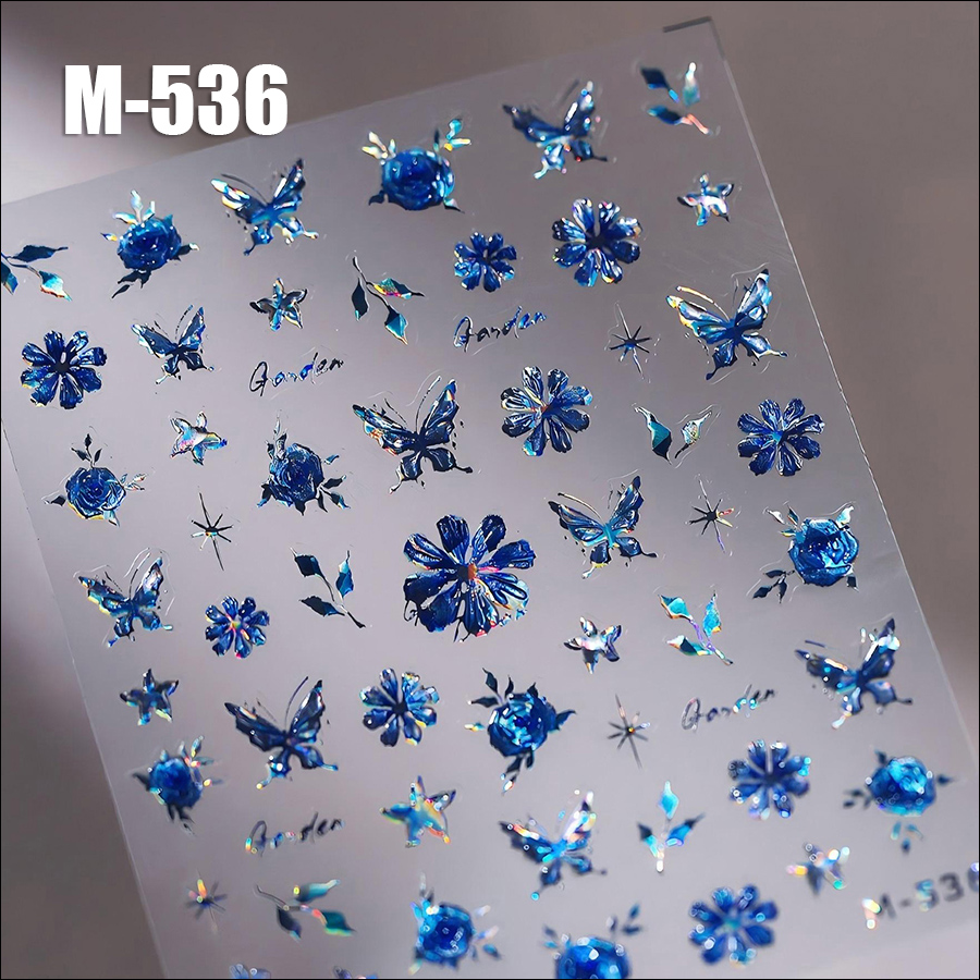 m-513/517/532/536/547/563 tensor new process hot stamping butterfly nail sticker