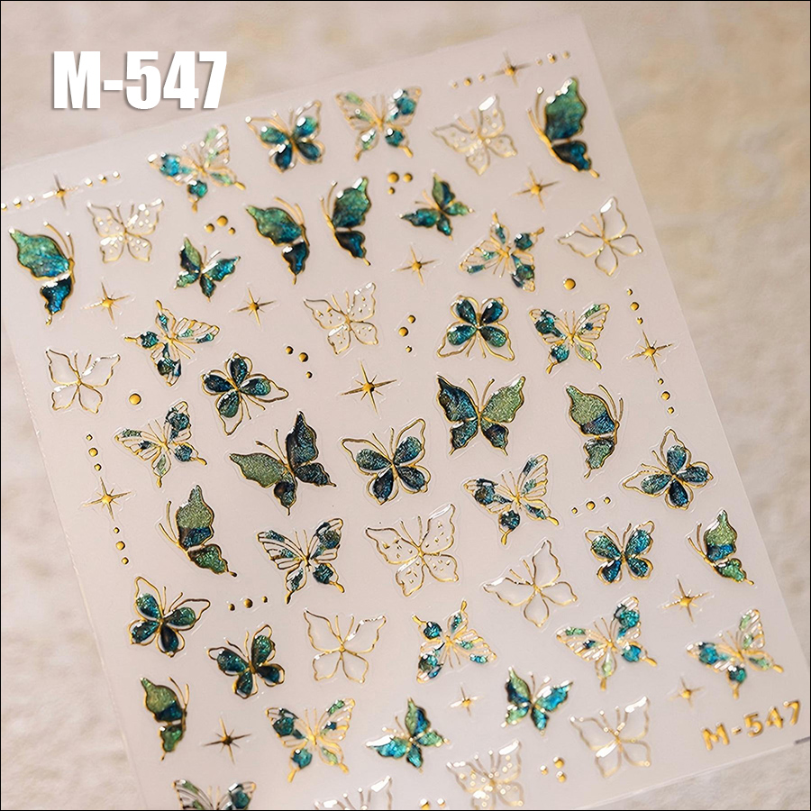 m-513/517/532/536/547/563 tensor new process hot stamping butterfly nail sticker