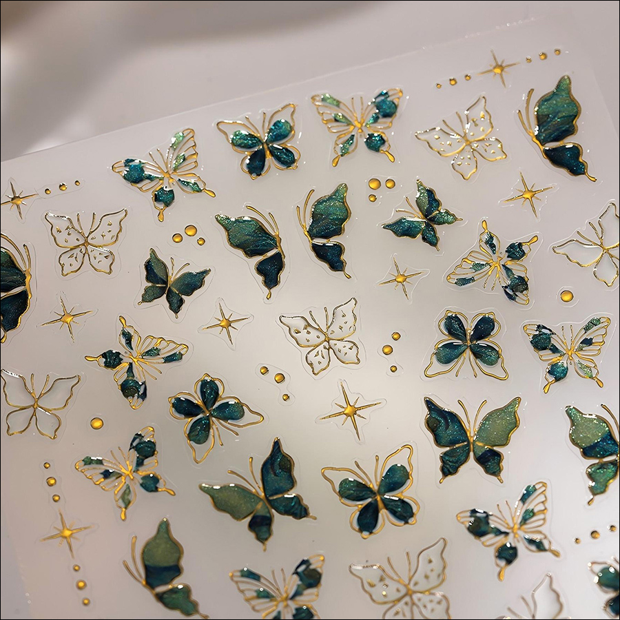 m-513/517/532/536/547/563 tensor new process hot stamping butterfly nail sticker