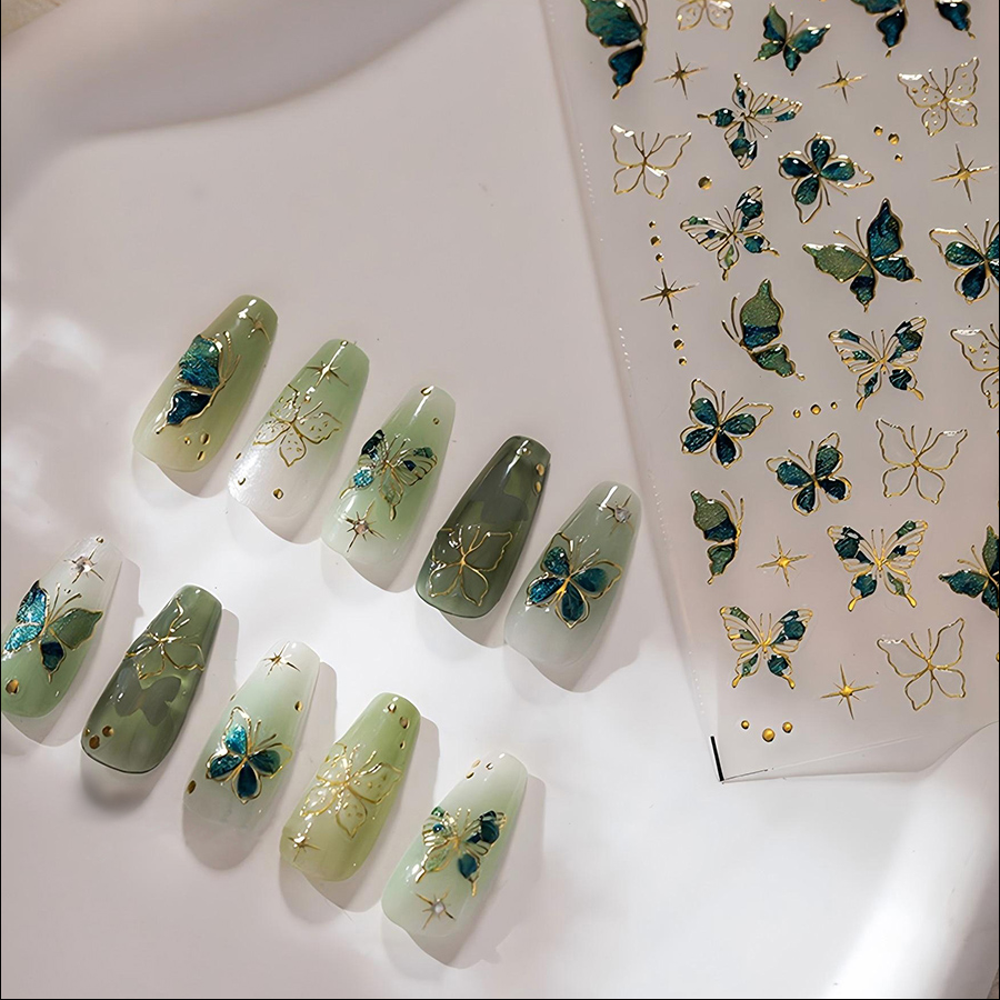 m-513/517/532/536/547/563 tensor new process hot stamping butterfly nail sticker