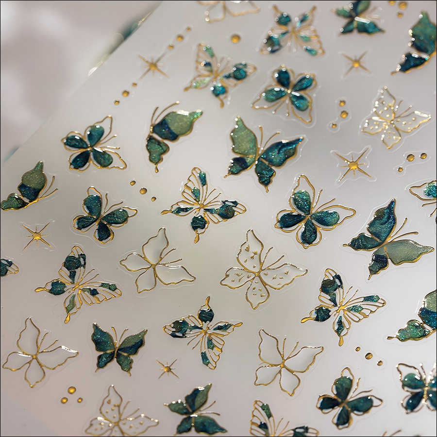 m-513/517/532/536/547/563 tensor new process hot stamping butterfly nail sticker