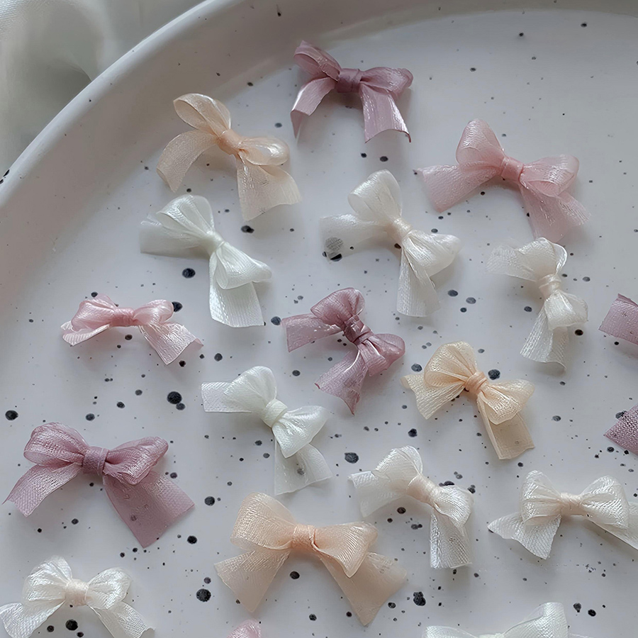 d302 美甲蕾丝蝴蝶结饰品