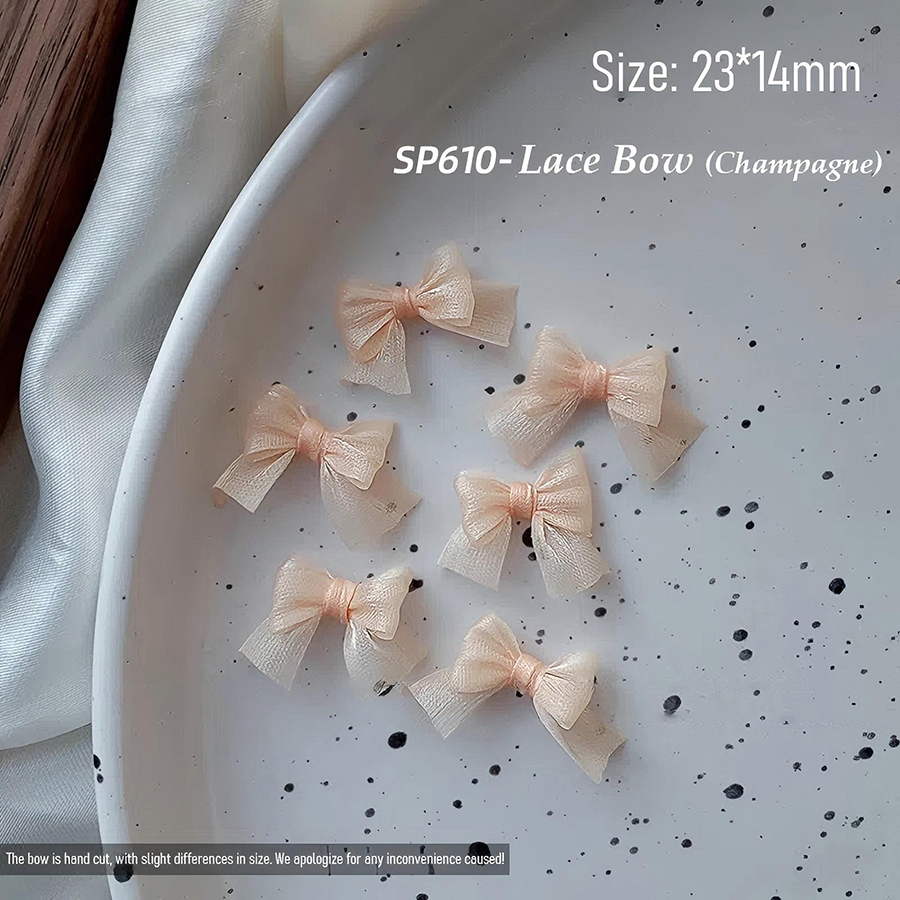 d302 美甲蕾丝蝴蝶结饰品