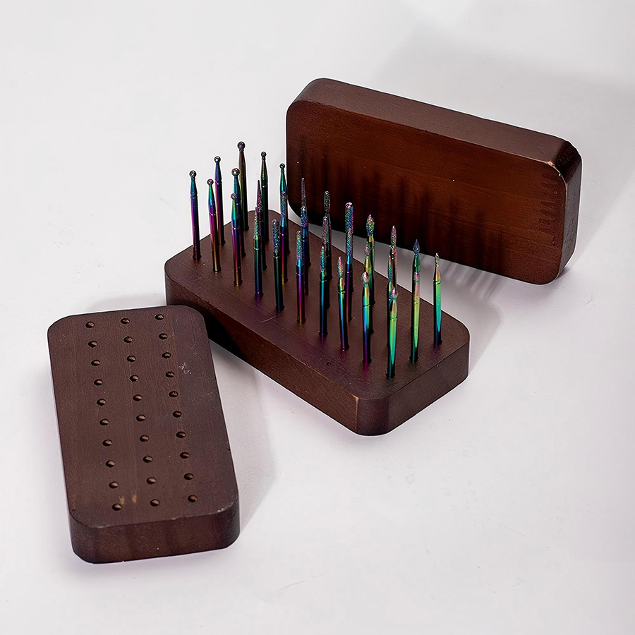 rnt-844 胡桃木打磨头收纳盒30孔