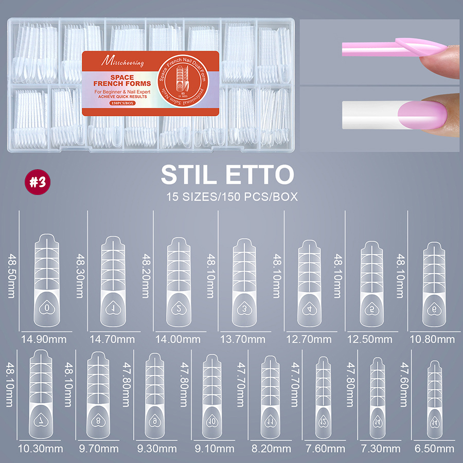 rntip-206 美甲空间法式甲模150片盒装带刻度