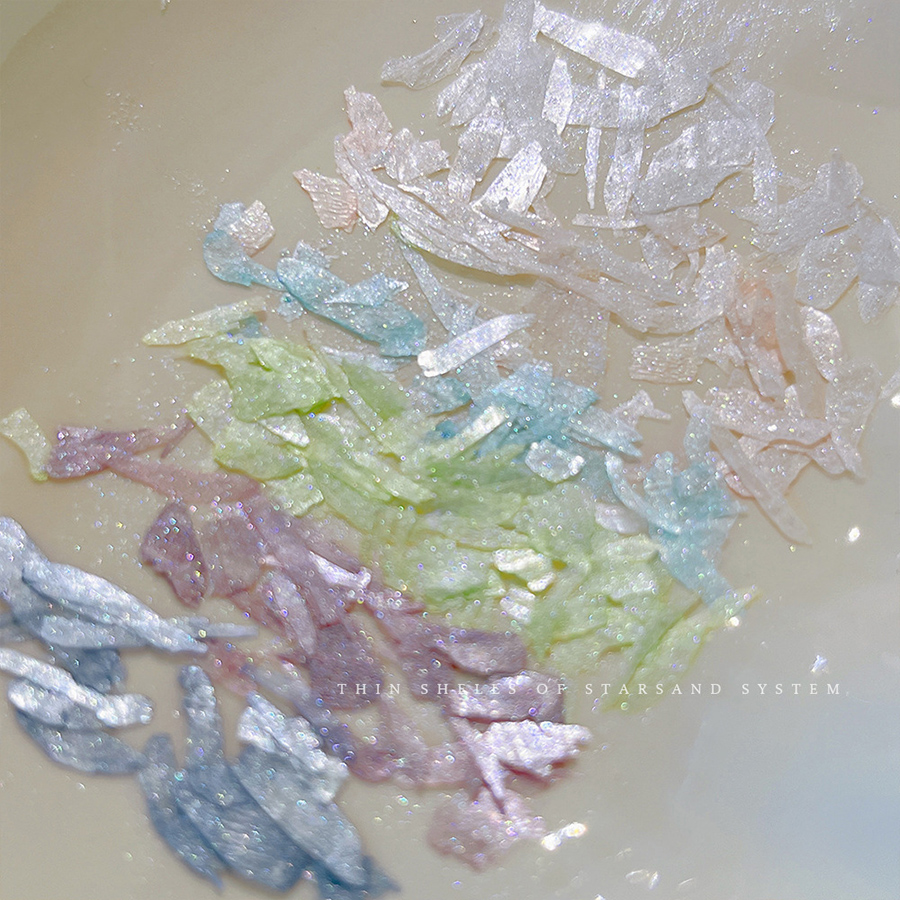 d304 星砂系幻彩薄贝壳美甲饰品