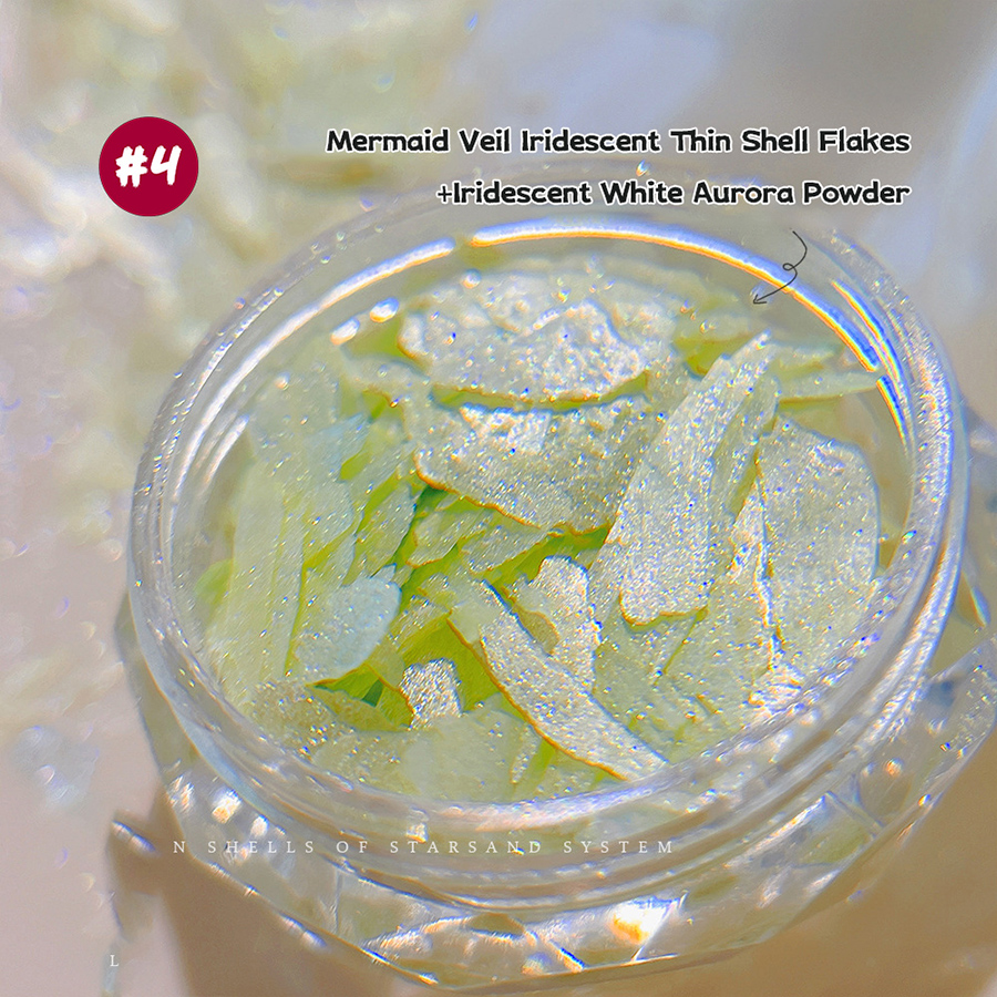 d304 星砂系幻彩薄贝壳美甲饰品