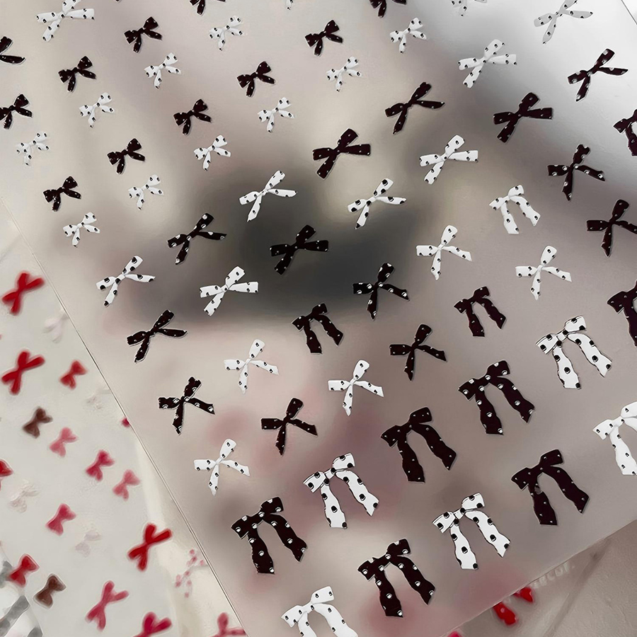 yt7608-614 平面波点蝴蝶结美甲贴纸