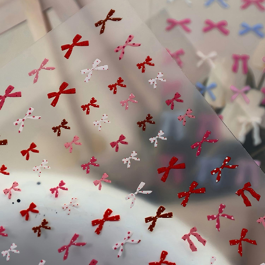 yt7608-614 平面波点蝴蝶结美甲贴纸