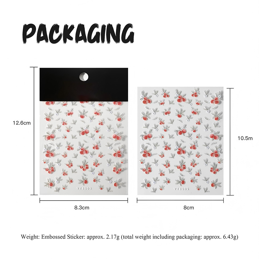 yt7608-614 平面波点蝴蝶结美甲贴纸