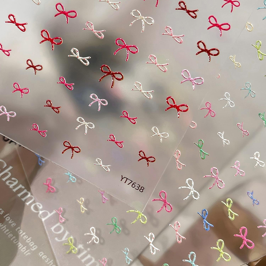 yt7637/yt7639 少女风幻彩立体浮雕蝴蝶贴纸