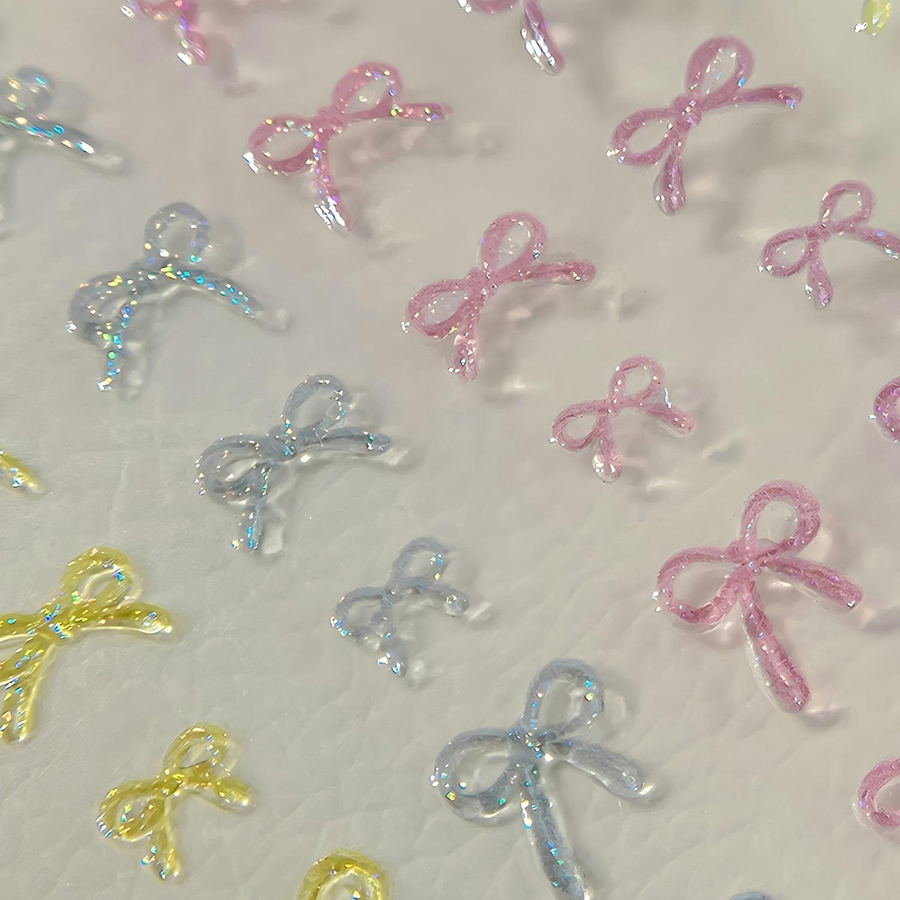 yt7391 晶透果冻幻彩立体浮雕蝴蝶贴纸