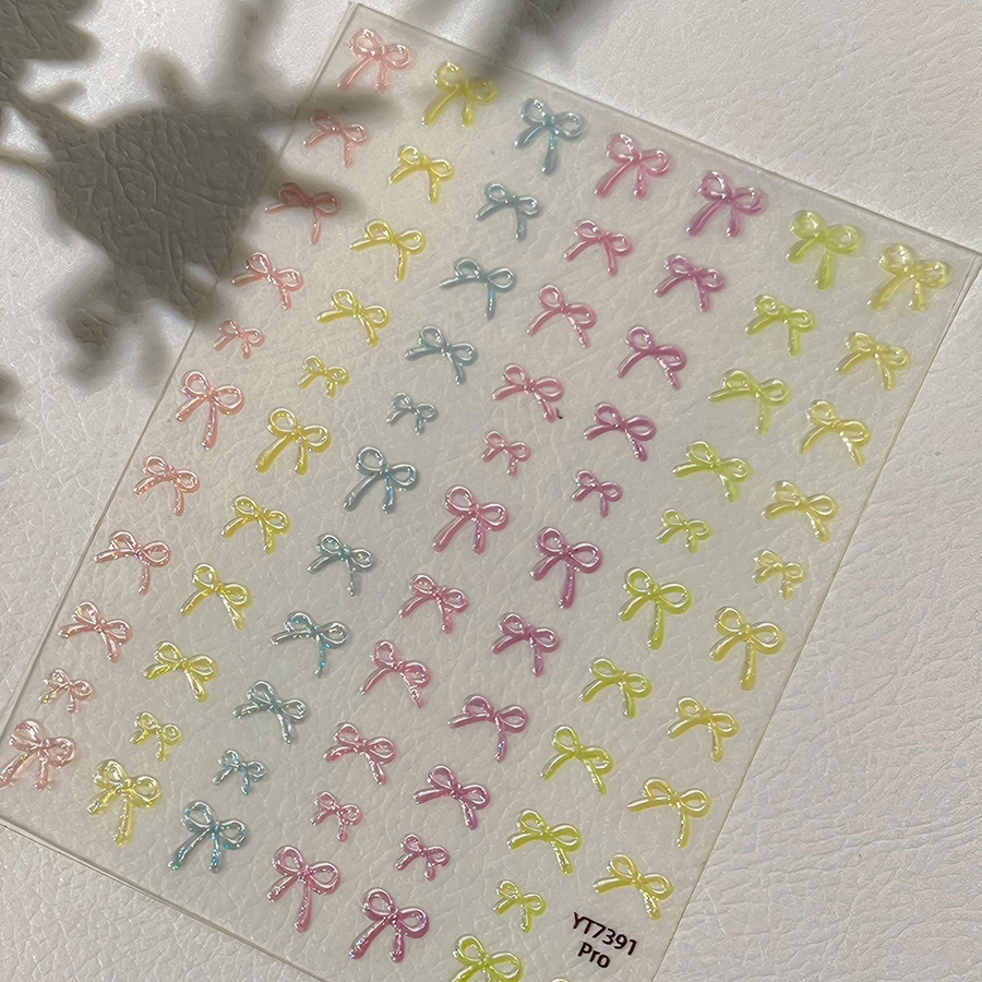 yt7391 晶透果冻幻彩立体浮雕蝴蝶贴纸