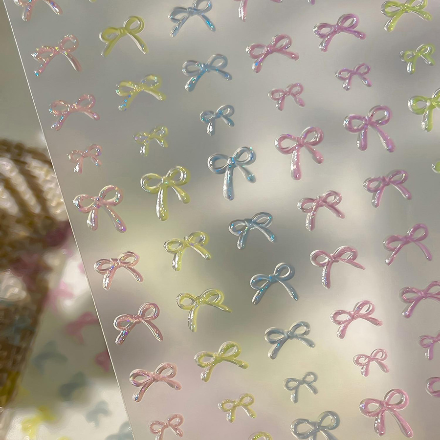 yt7391 晶透果冻幻彩立体浮雕蝴蝶贴纸