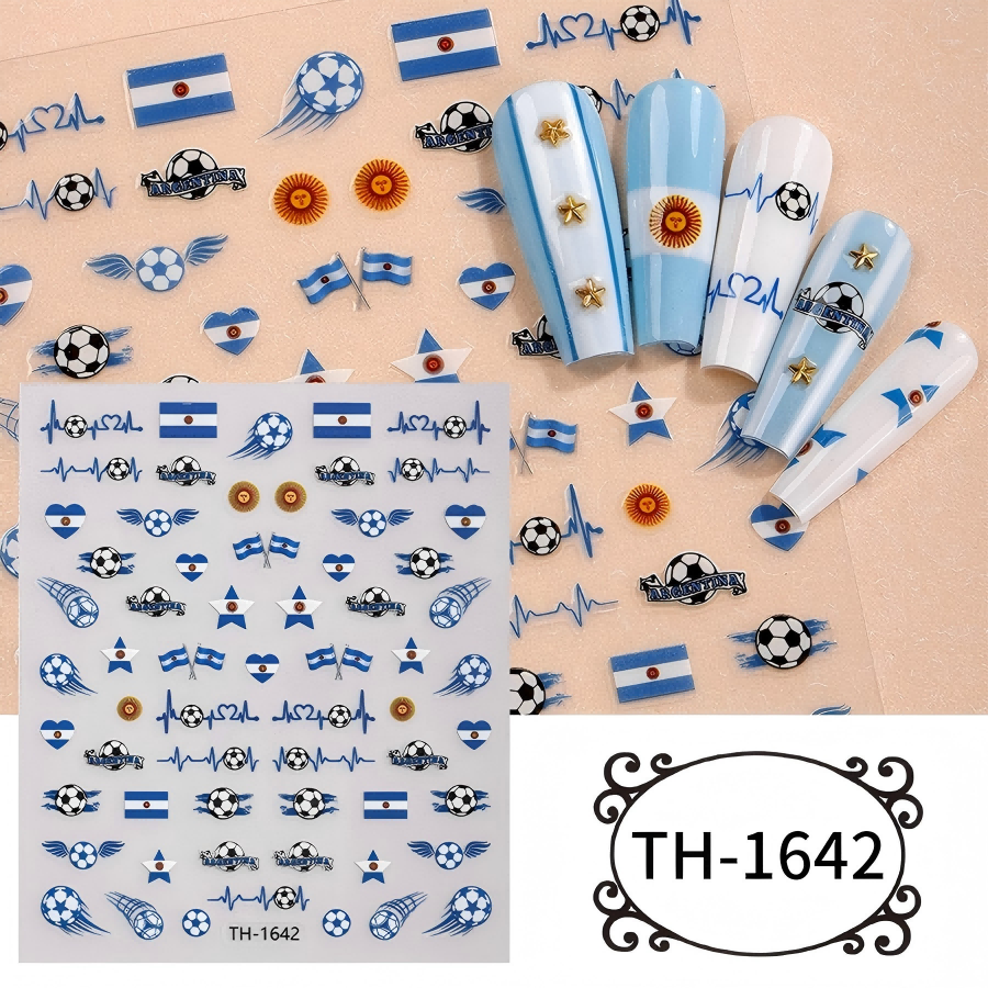 th-1642-1654 新款世界杯美甲贴纸