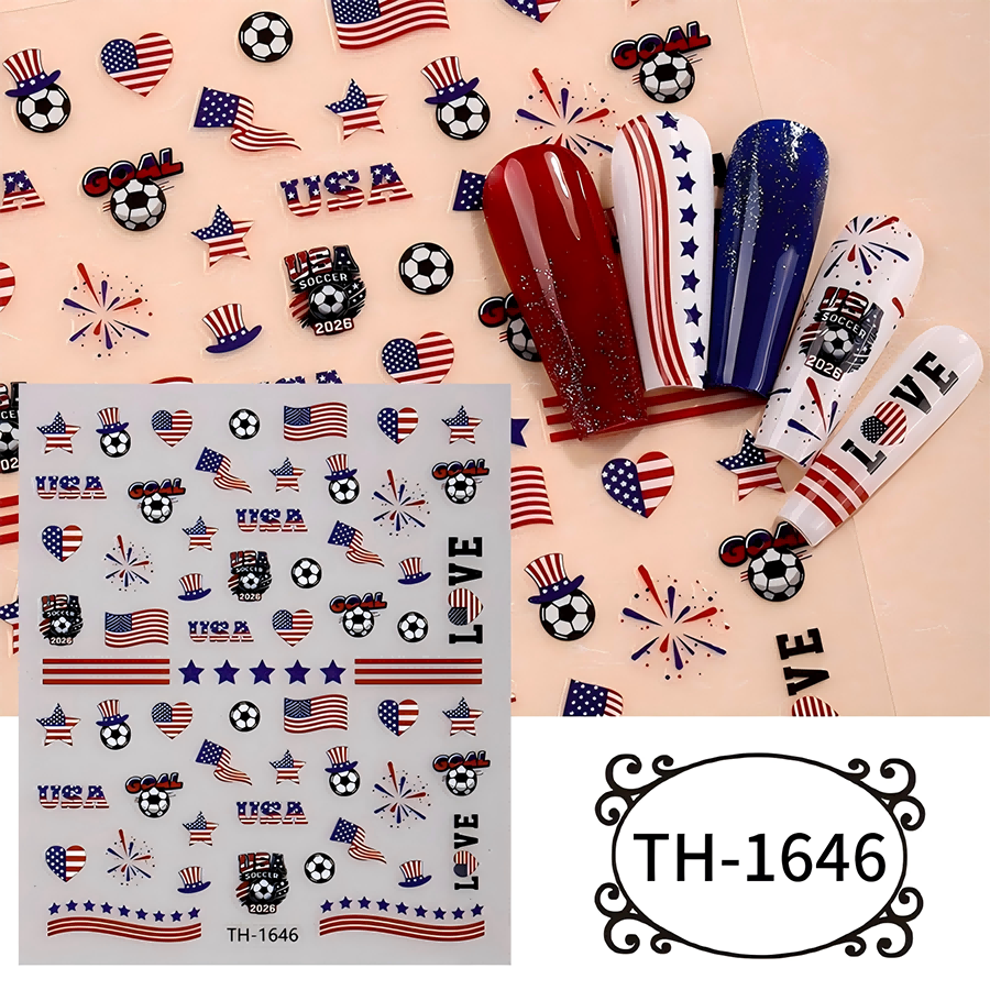 th-1642-1654 新款世界杯美甲贴纸