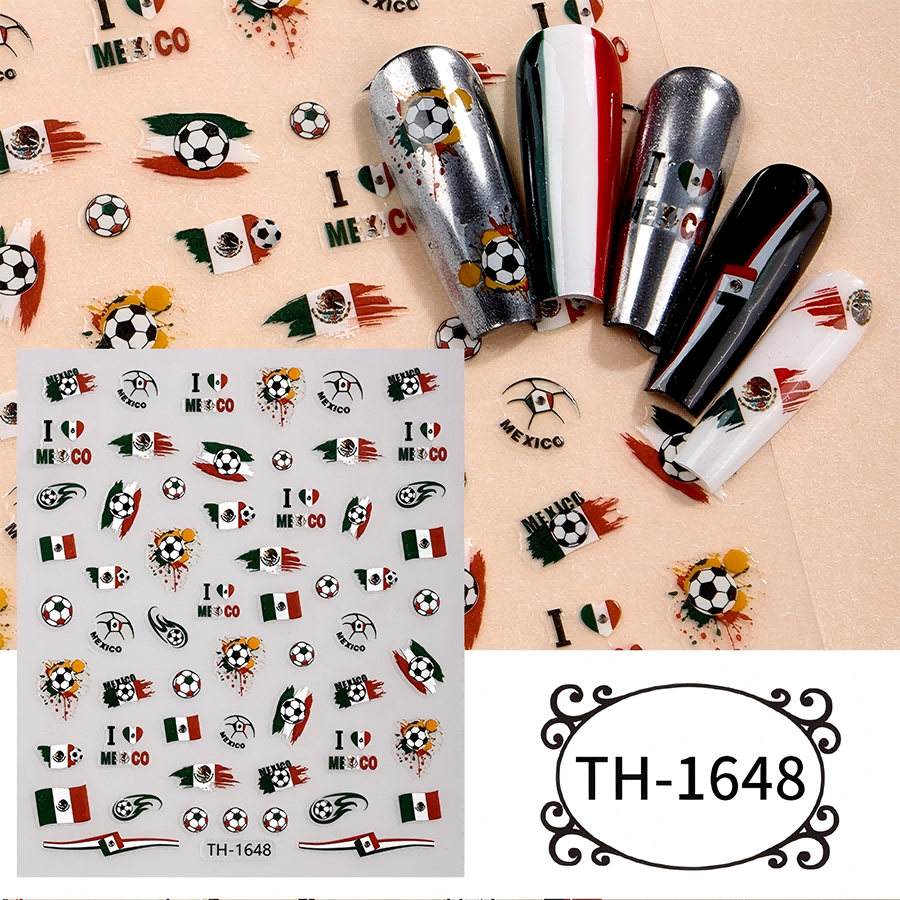 th-1642-1654 新款世界杯美甲贴纸