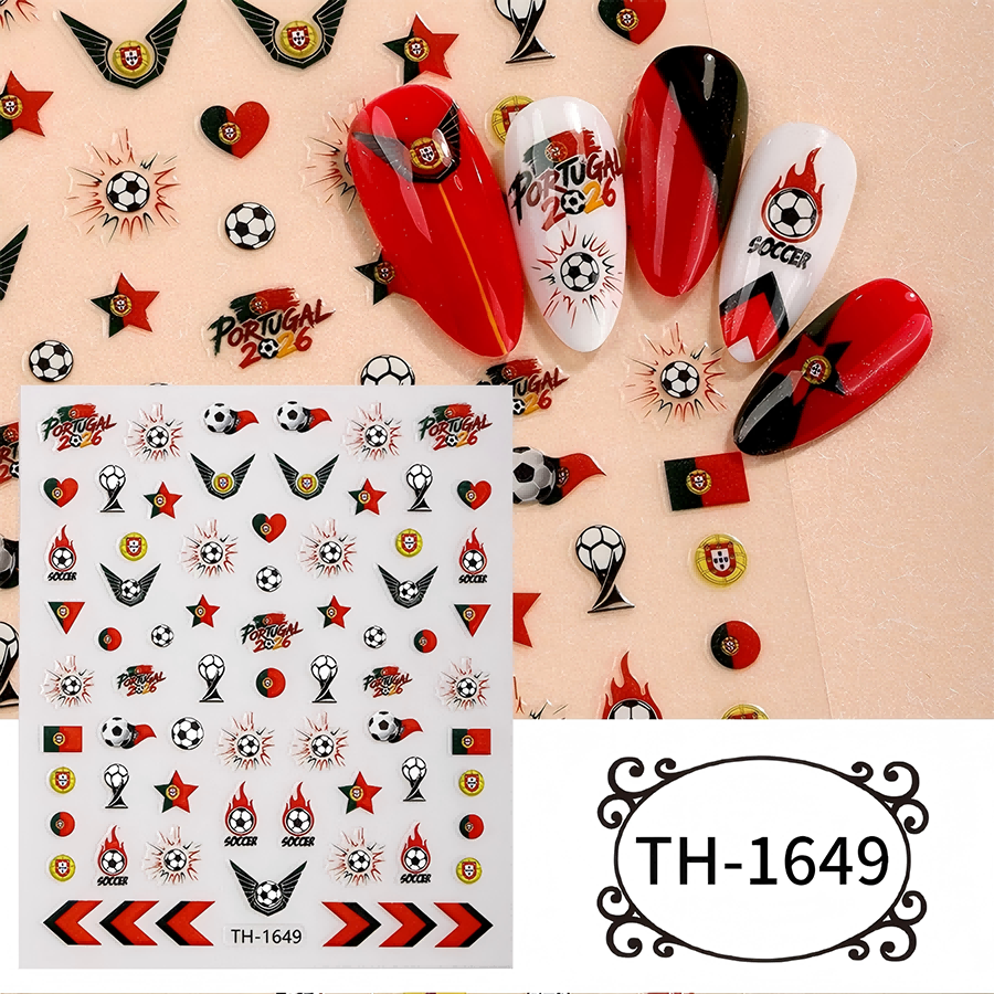 th-1642-1654 新款世界杯美甲贴纸