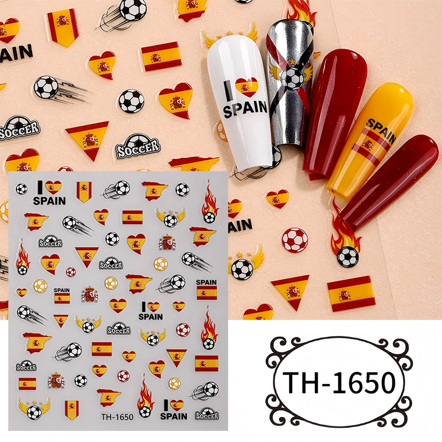 th-1642-1654 新款世界杯美甲贴纸