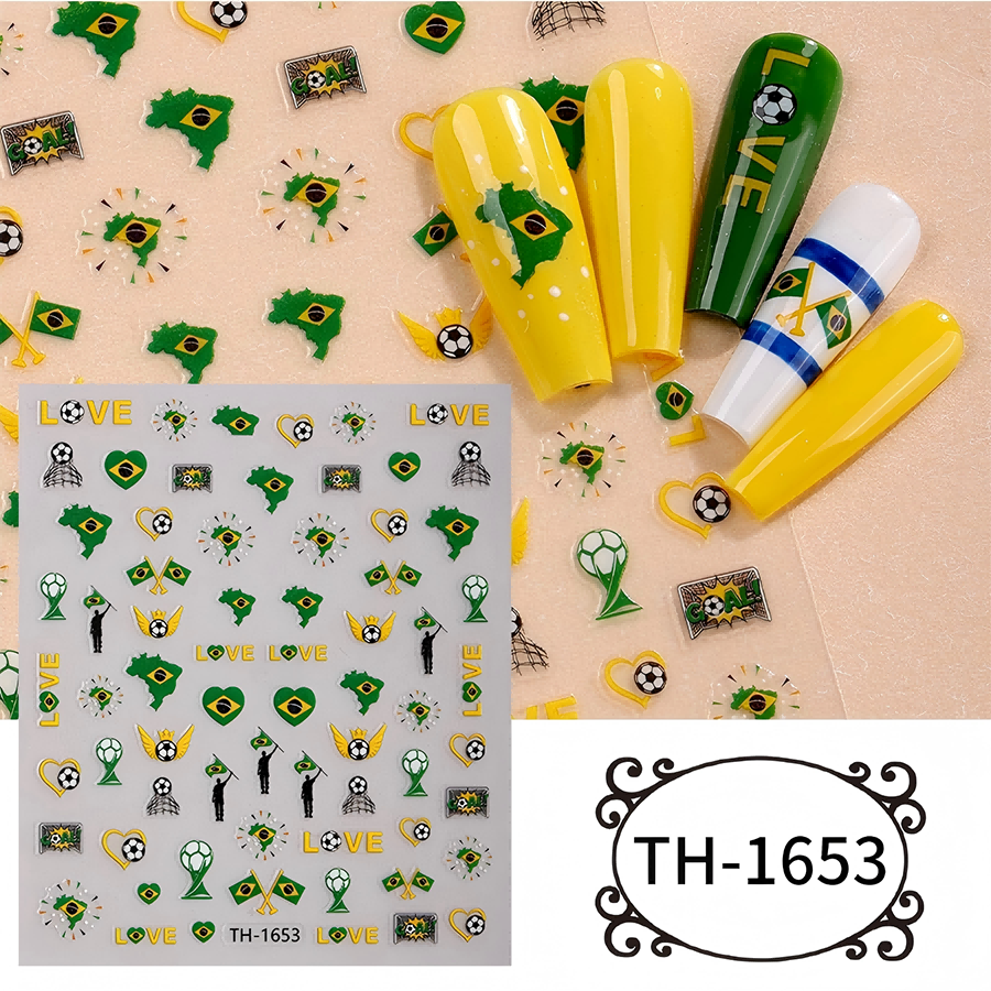 th-1642-1654 新款世界杯美甲贴纸