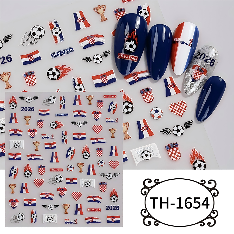 th-1642-1654 新款世界杯美甲贴纸