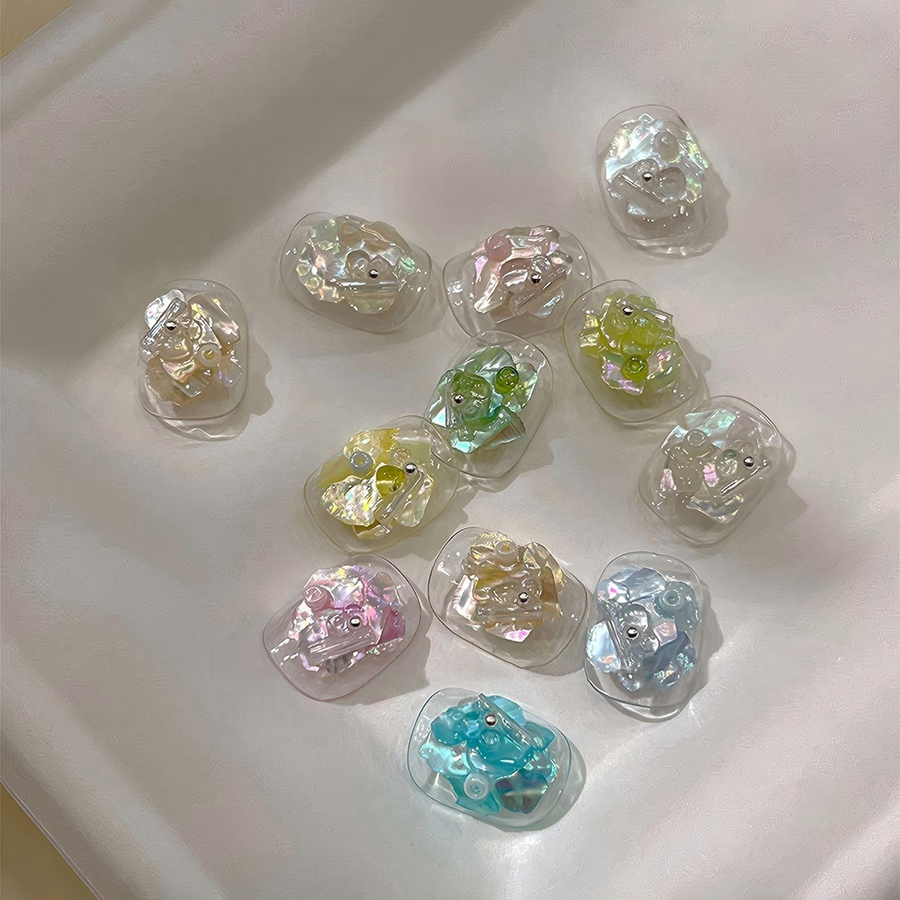 d306 12格幻彩超薄贝壳美甲饰品