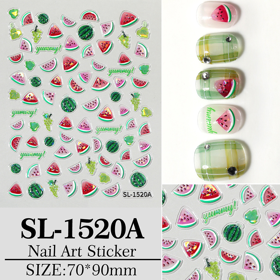 sl-15xx 夏日清新水果美甲贴纸