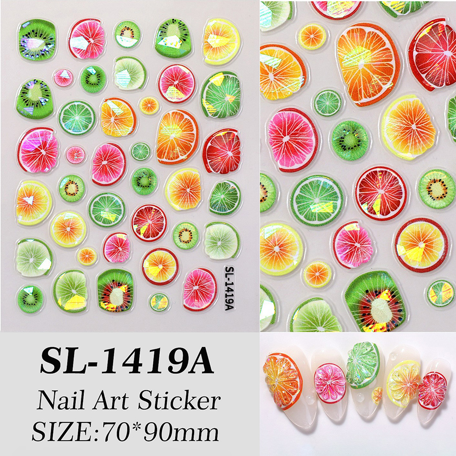 sl-15xx 夏日清新水果美甲贴纸