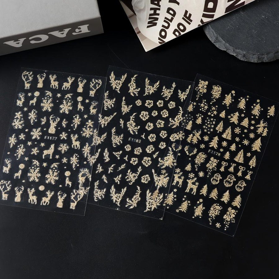 f1176-1183 3d圣诞节美甲贴纸