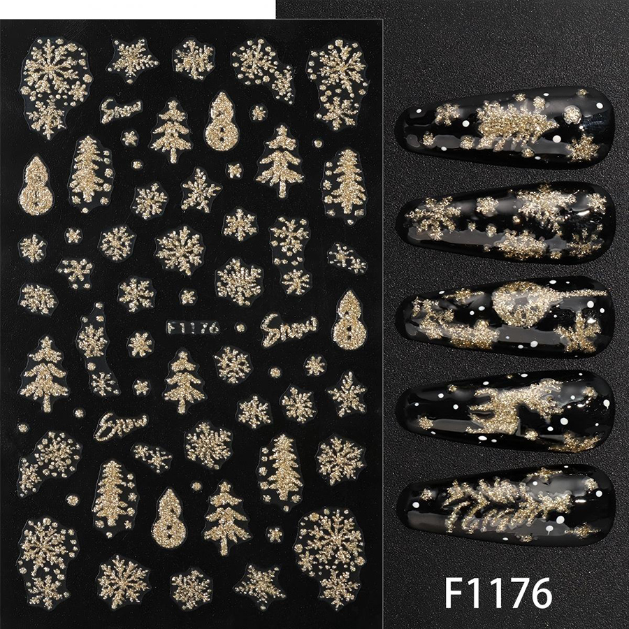 f1176-1183 3d圣诞节美甲贴纸