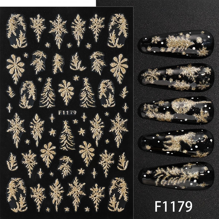 f1176-1183 3d圣诞节美甲贴纸