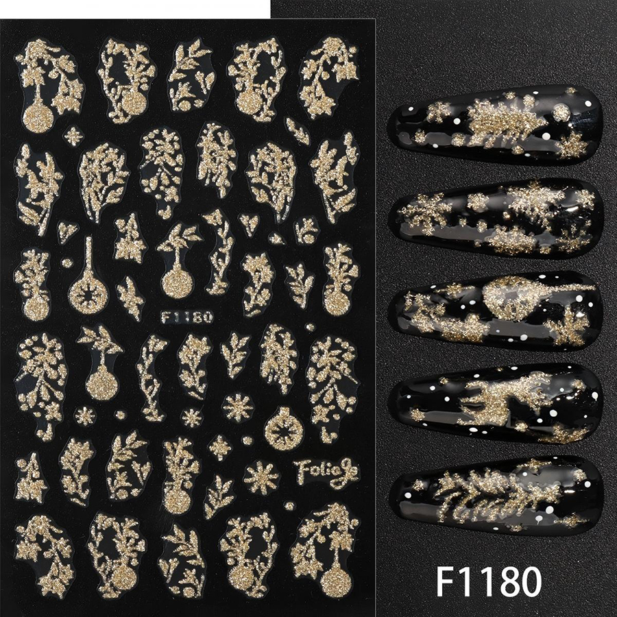 f1176-1183 3d圣诞节美甲贴纸