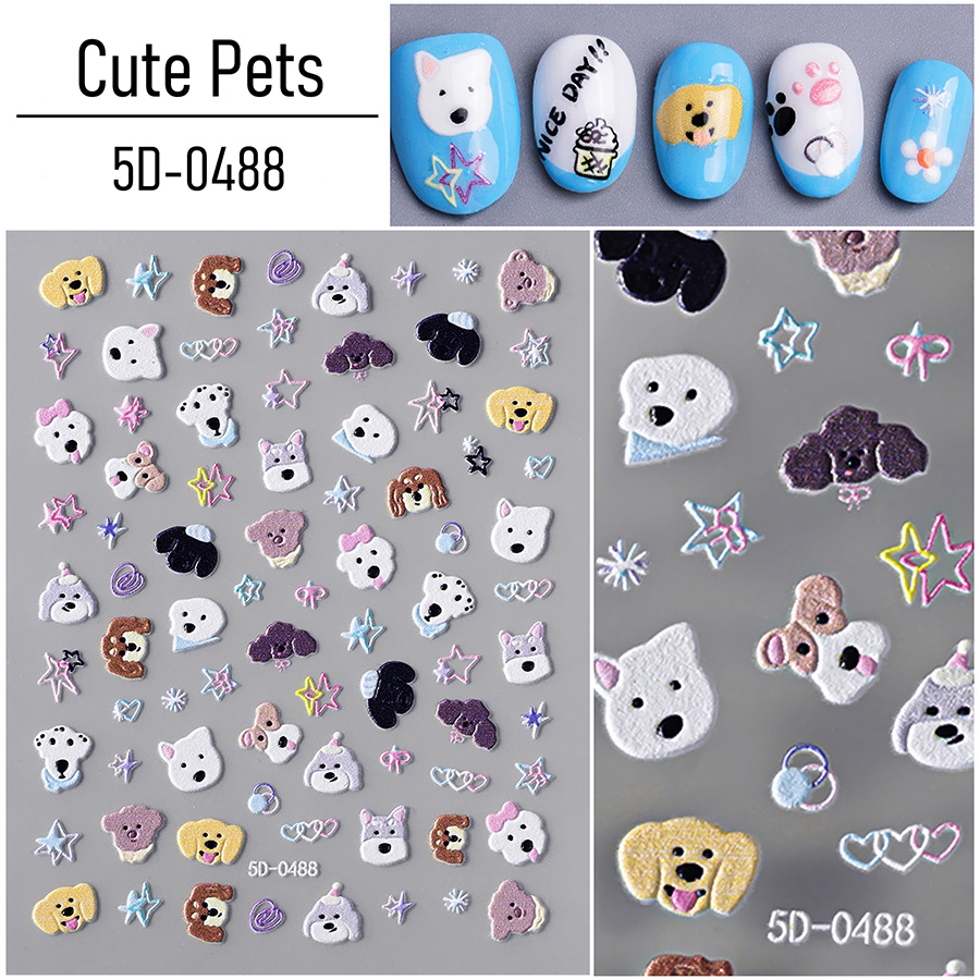 5d-pet 小狗狗猫咪立体浮雕指甲